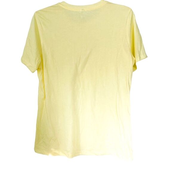 Girl Defined Light Yellow Floral Print Graphic Short Sleeve Shirt Size Medium - Picture 2 of 4